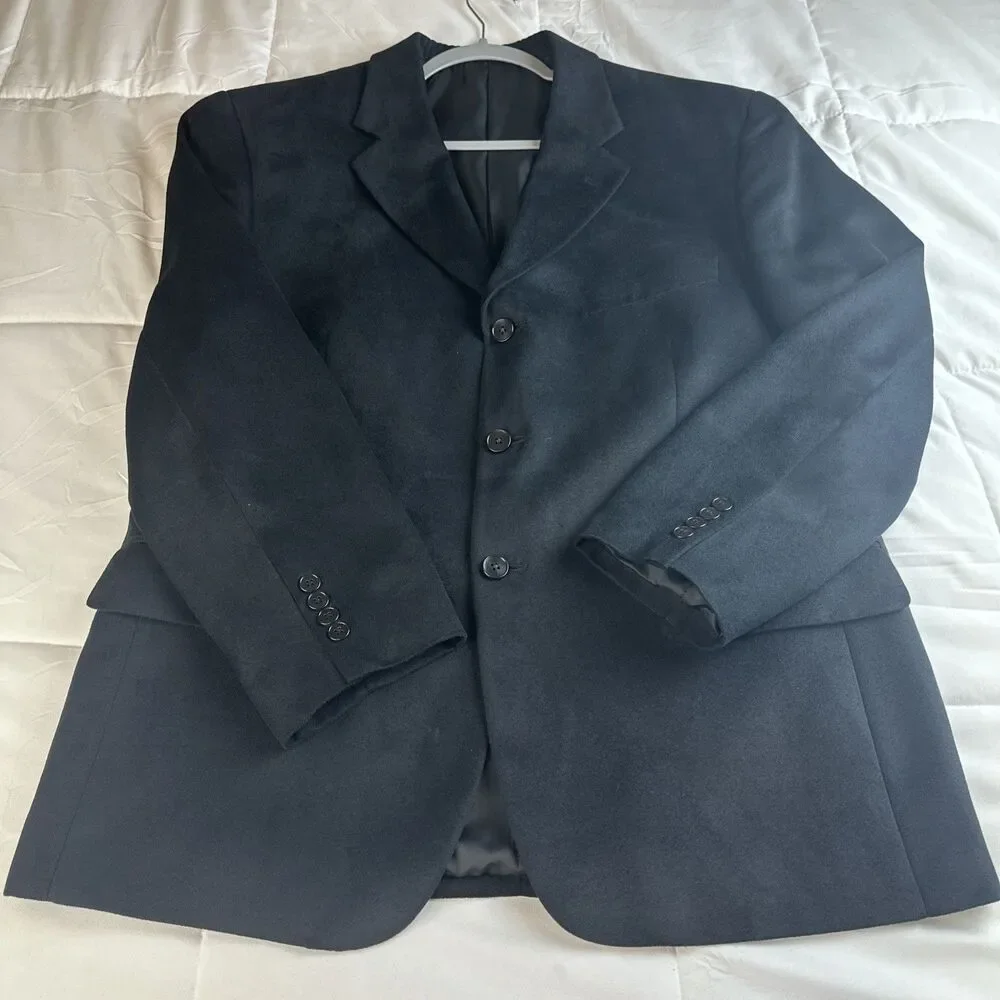 Alfani Men’s Black Micro Suede Blazer Jacket Size 42 Casual Sport Coat Macy's